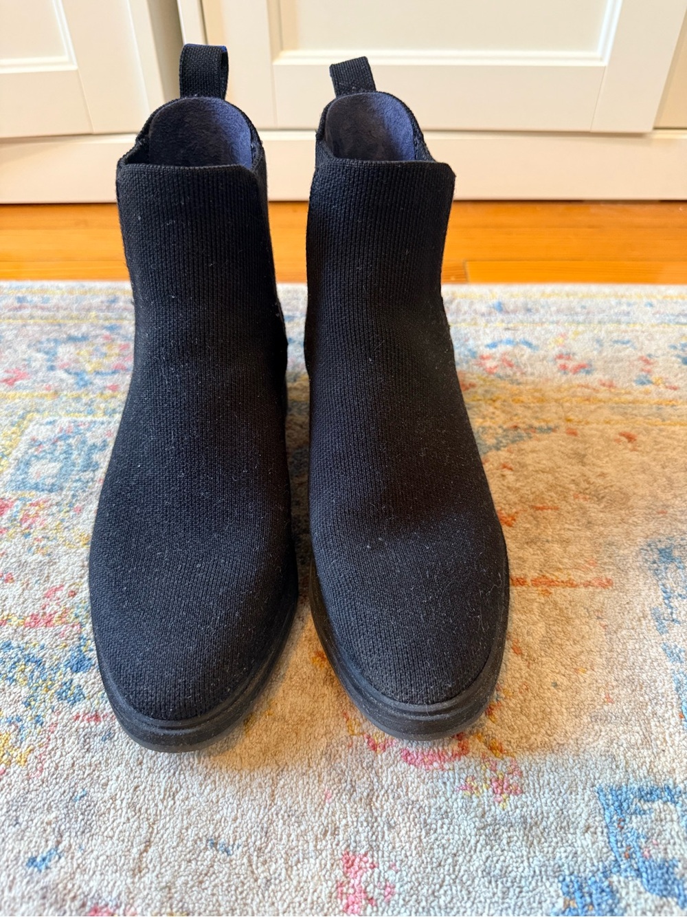 Rothy's Black Knit Chelsea Ankle Boots